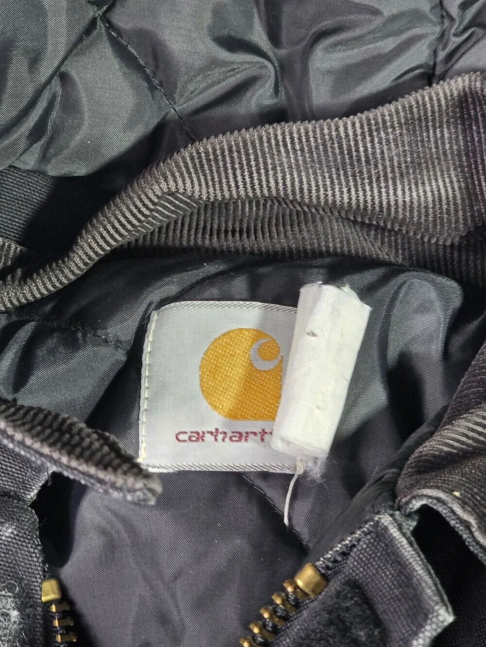 Vtg Carhartt Hooded Jacket Mens 54 Tall Black Arctic Canvas Chore Quilted C03